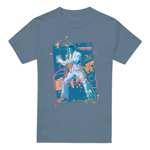 Front - Elvis Presley Unisex Adult Splatter Hawaii T-Shirt