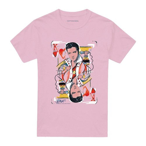 Front - Elvis Presley Unisex Adult King Of Hearts T-Shirt