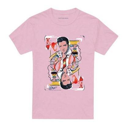 Front - Elvis Presley Unisex Adult King Of Hearts T-Shirt
