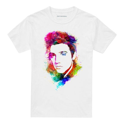 Front - Elvis Presley Unisex Adult King Watercolour T-Shirt