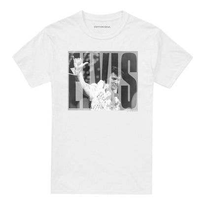 Front - Elvis Presley Unisex Adult Aloha Gray T-Shirt