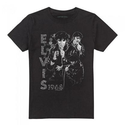 Front - Elvis Presley Unisex Adult Leathered T-Shirt
