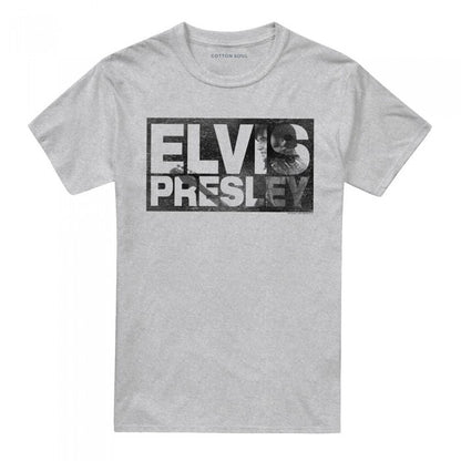 Front - Elvis Presley Unisex Adult Block Letters Heather T-Shirt