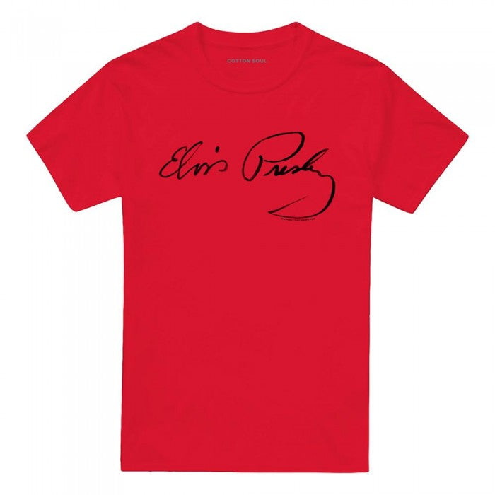 Front - Elvis Presley Unisex Adult Signature Sketch T-Shirt