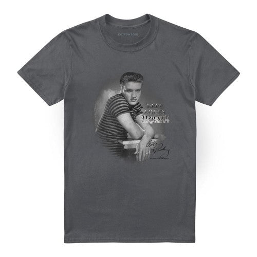 Front - Elvis Presley Unisex Adult Trouble T-Shirt