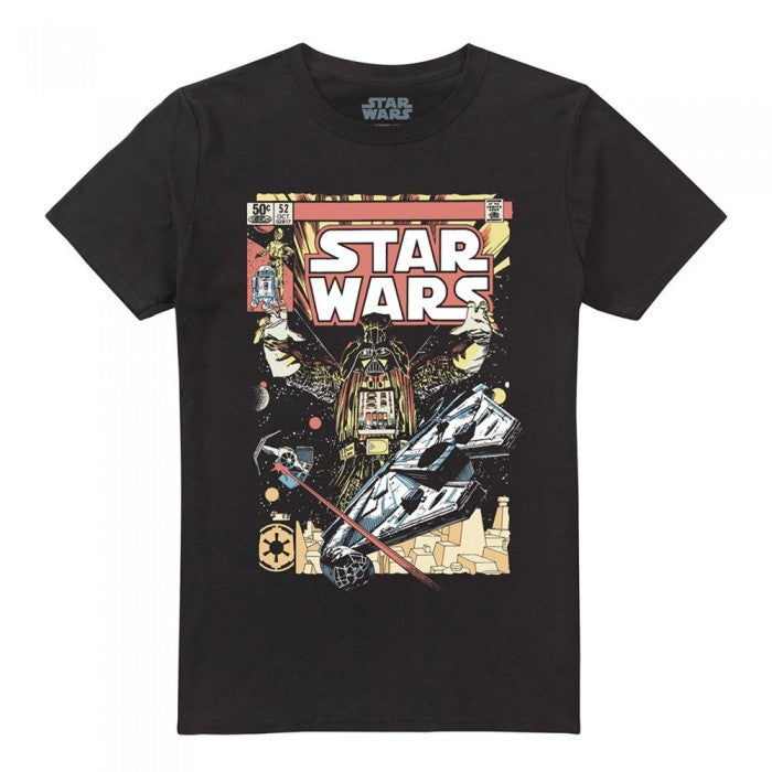 Front - Star Wars Unisex Adult Falcon Darth Vader Comic T-Shirt
