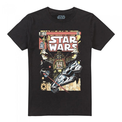 Front - Star Wars Unisex Adult Falcon Darth Vader Comic T-Shirt