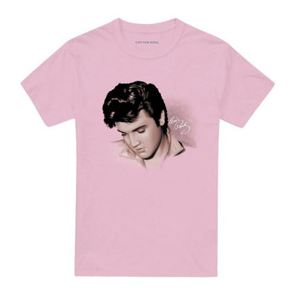 Front - Elvis Presley Mens Looking Down T-Shirt
