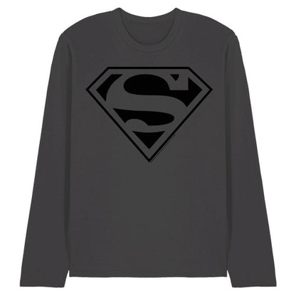 Front - Superman Unisex Adult Mono Long-Sleeved T-Shirt