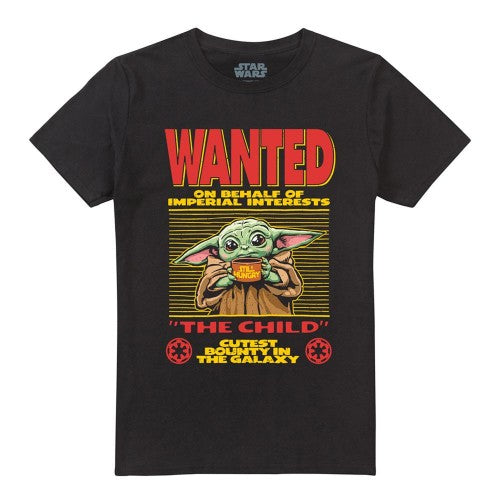 Front - Star Wars The Mandalorian Unisex Adult Cutest Bounty Wanted Grogu Long-Sleeved T-Shirt