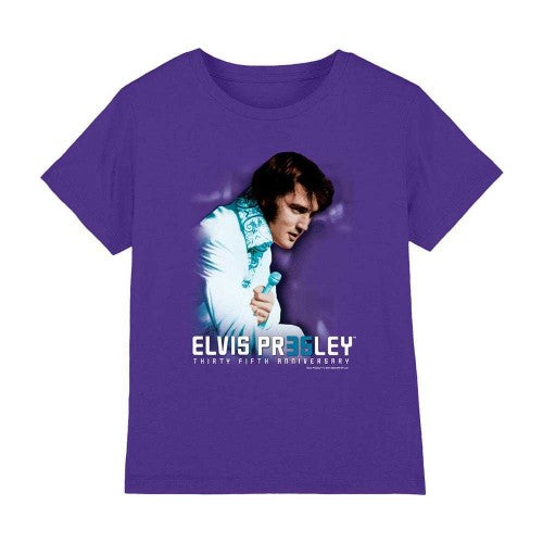 Front - Elvis Presley Childrens/Kids Photograph 35th Anniversary T-Shirt