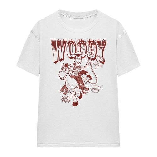Front - Toy Story Womens/Ladies Ride Woody and Bullseye T-Shirt
