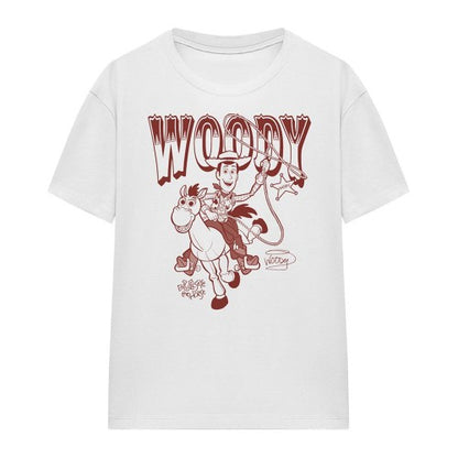 Front - Toy Story Womens/Ladies Ride Woody and Bullseye T-Shirt