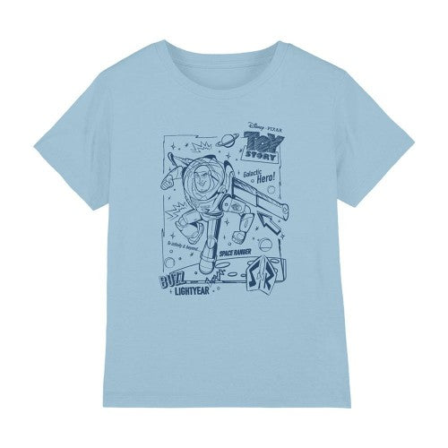 Front - Toy Story Childrens/Kids Buzz Lightyear Sketch T-Shirt