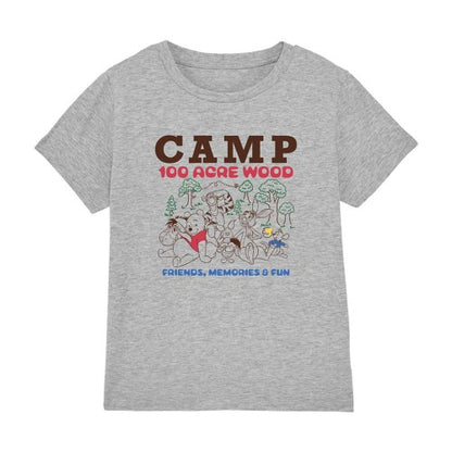 Front - Winnie the Pooh Childrens/Kids Camp 100 Acre Woods Heather T-Shirt