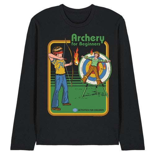 Front - Steven Rhodes Unisex Adult Archery For Beginners Long-Sleeved T-Shirt