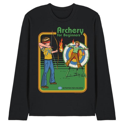 Front - Steven Rhodes Unisex Adult Archery For Beginners Long-Sleeved T-Shirt