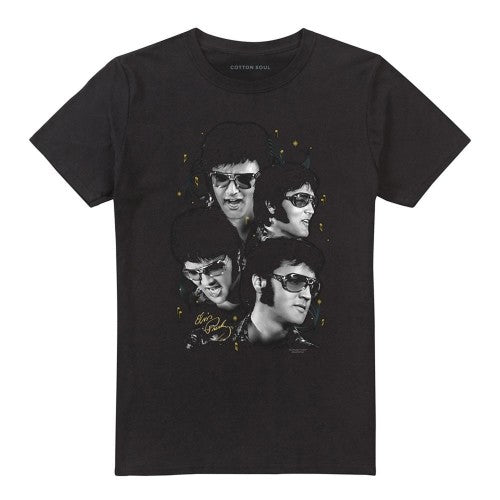 Front - Elvis Presley Unisex Adult Faces T-Shirt