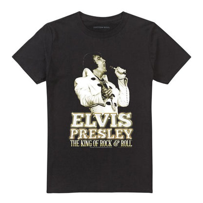 Front - Elvis Presley Unisex Adult Golden Logo T-Shirt