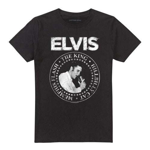 Front - Elvis Presley Unisex Adult Rock King T-Shirt