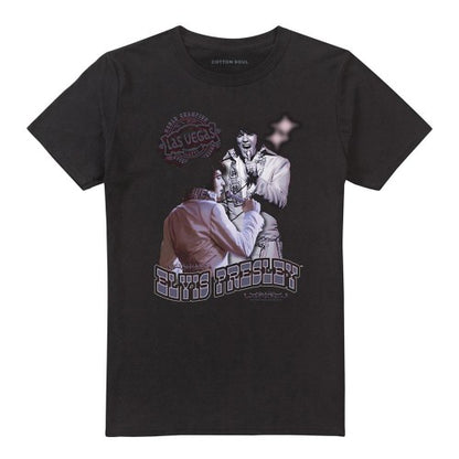 Front - Elvis Presley Unisex Adult Violet Vegas T-Shirt