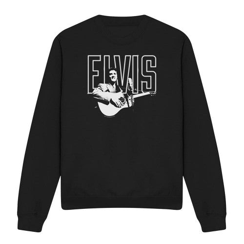 Front - Elvis Presley Unisex Adult White Glow Sweatshirt