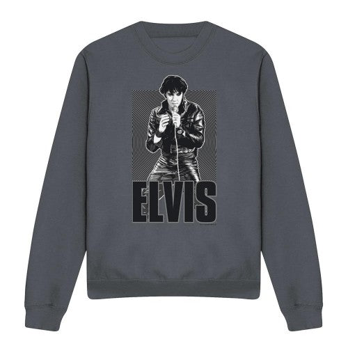 Front - Elvis Presley Unisex Adult Leather Sweatshirt