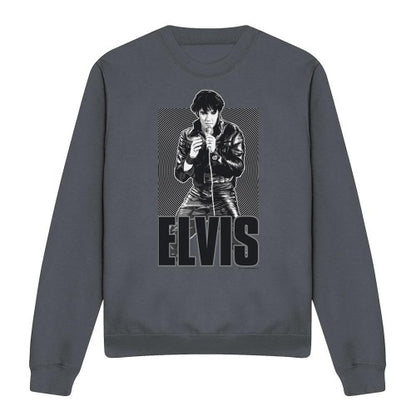 Front - Elvis Presley Unisex Adult Leather Sweatshirt