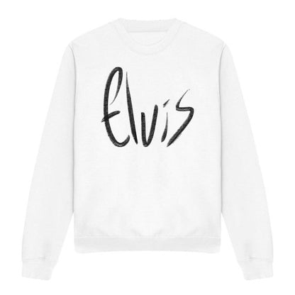 Front - Elvis Presley Unisex Adult Sketchy Name Sweatshirt