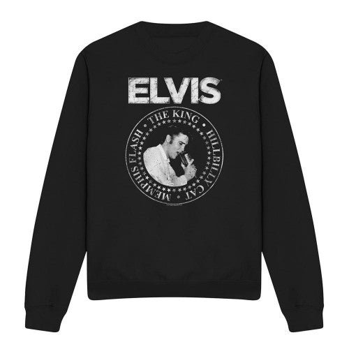 Front - Elvis Presley Unisex Adult Rock King Sweatshirt