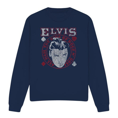Front - Elvis Presley Unisex Adult Hail The King Sweatshirt