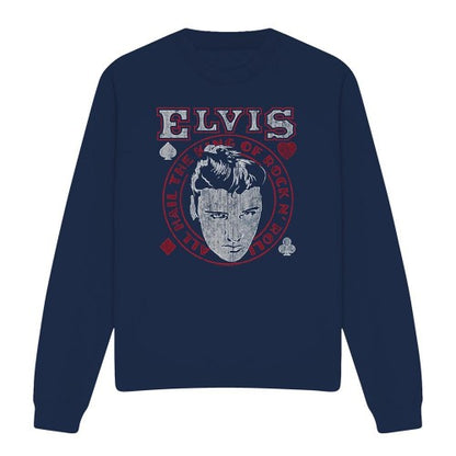 Front - Elvis Presley Unisex Adult Hail The King Sweatshirt