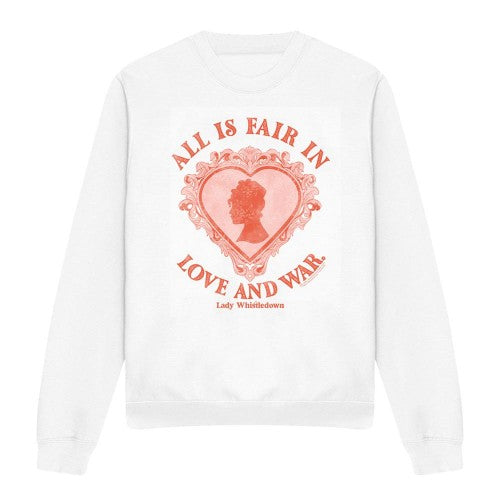 Front - Bridgerton Unisex Adult Love And War Lady Whistledown Sweatshirt