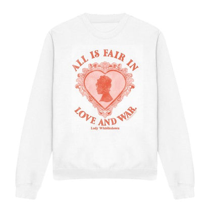 Front - Bridgerton Unisex Adult Love And War Lady Whistledown Sweatshirt