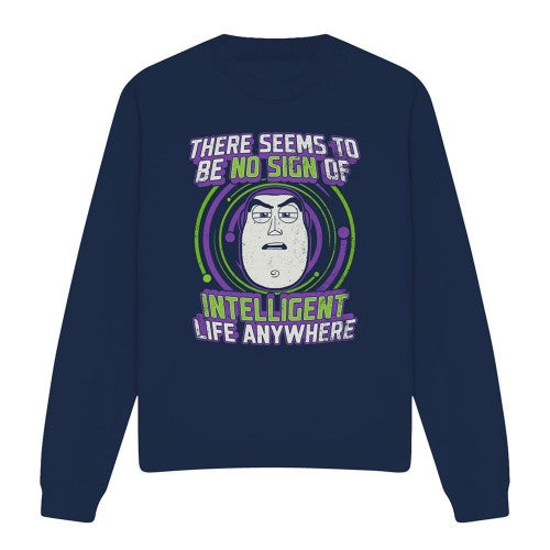 Front - Toy Story Unisex Adult No Sign Of Intelligent Life Buzz Lightyear Sweatshirt