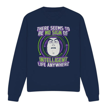 Front - Toy Story Unisex Adult No Sign Of Intelligent Life Buzz Lightyear Sweatshirt