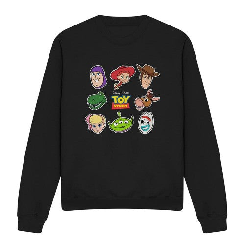 Front - Toy Story Unisex Adult Characters Cut Out Sweatshirt