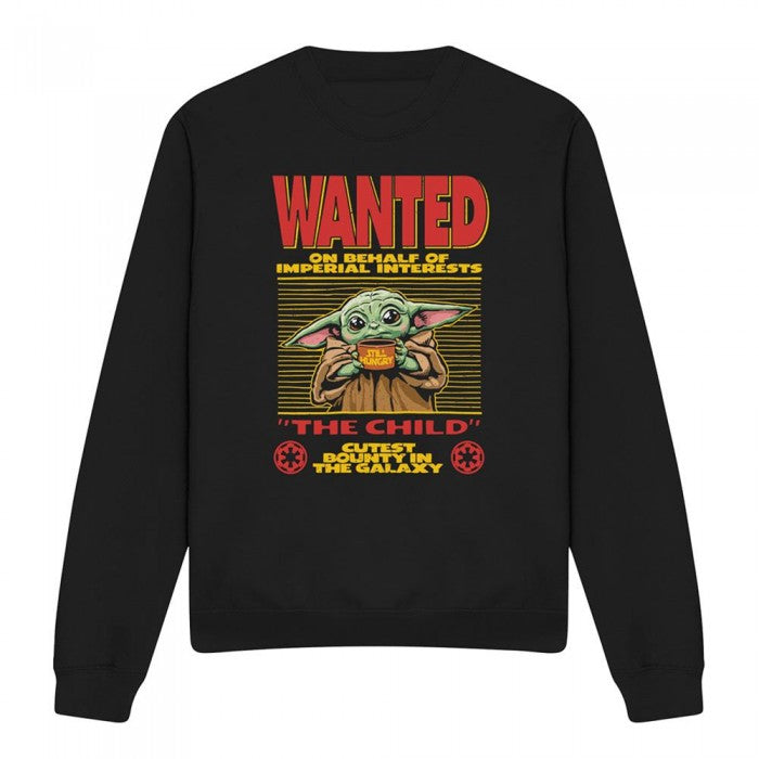 Front - Star Wars The Mandalorian Unisex Adult Cutest Bounty Wanted Grogu Sweatshirt