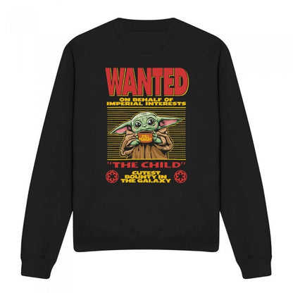 Front - Star Wars The Mandalorian Unisex Adult Cutest Bounty Wanted Grogu Sweatshirt