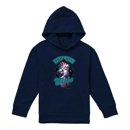 Front - Elvis Presley Childrens/Kids Total Trouble Hoodie