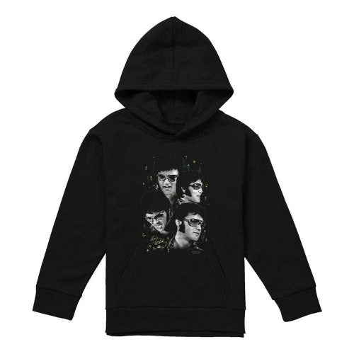 Front - Elvis Presley Childrens/Kids Faces Hoodie
