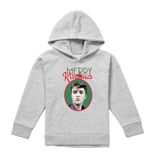 Front - Elvis Presley Childrens/Kids Merry Kissmas Hoodie