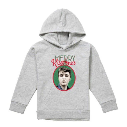 Front - Elvis Presley Childrens/Kids Merry Kissmas Hoodie