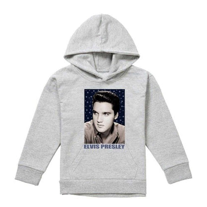 Front - Elvis Presley Childrens/Kids Blue Sparkle Hoodie