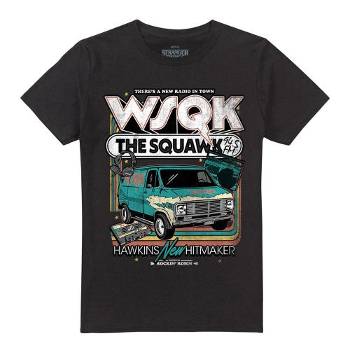 Front - Stranger Things Unisex Adult WSQK The Squawk Retro T-Shirt