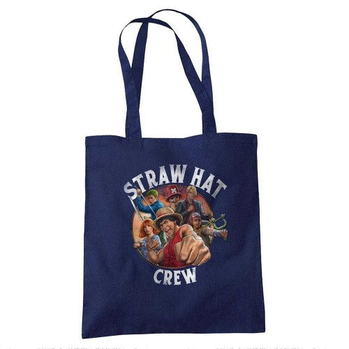 Front - One Piece Straw Hat Crew Tote Bag