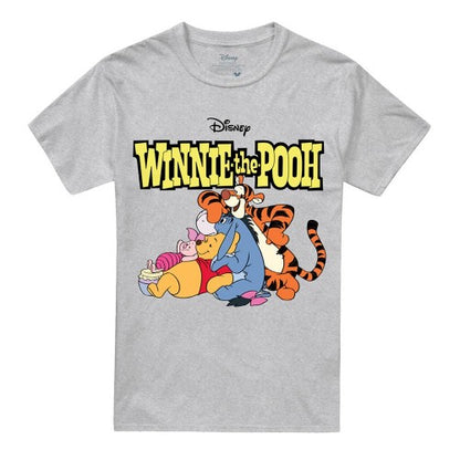 Front - Winnie the Pooh Unisex Adult Friends Retro Logo T-Shirt