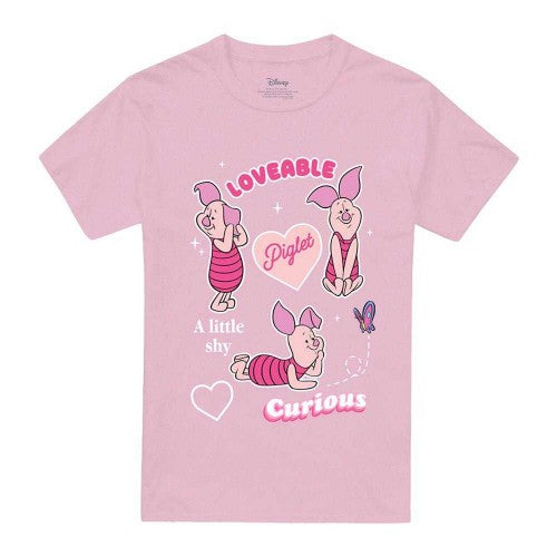 Front - Winnie the Pooh Unisex Adult Cute And Curious Piglet T-Shirt