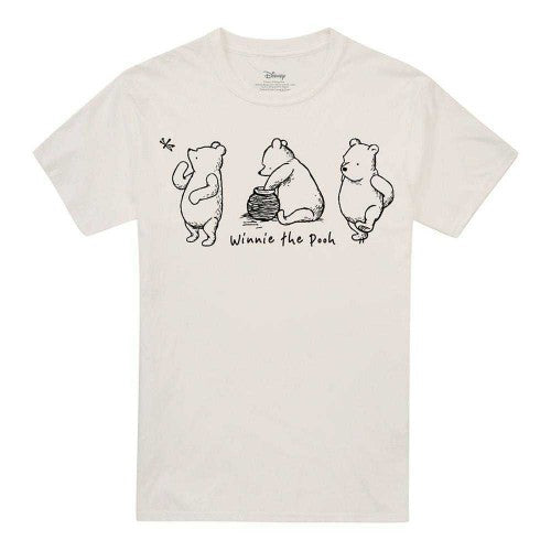 Front - Winnie the Pooh Unisex Adult Classic Outline T-Shirt