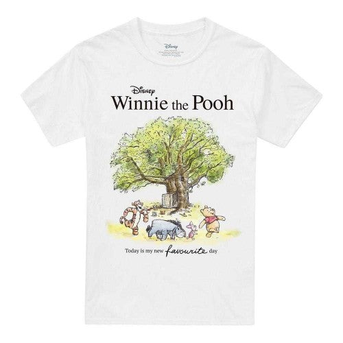 Front - Winnie the Pooh Unisex Adult Today Is My New Favourite Day Poster T-Shirt